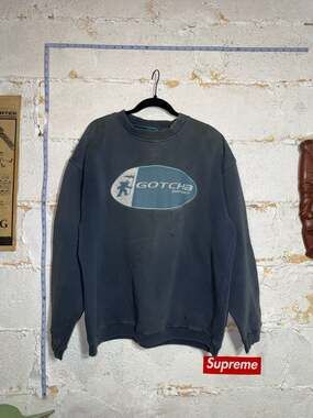 Vintage 1998 Gotcha Sport Crewneck Sweatshirt Faded Black